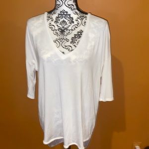 Express High low  three-quarter sleeve white shirt new without tags